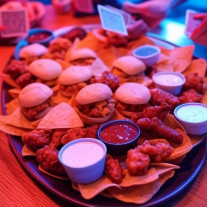 Półmisek przekąsek do dzielenia się podczas pokerowej nocy